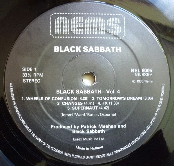 Black Sabbath : Black Sabbath Vol 4 (LP, Album, RE, Gat)