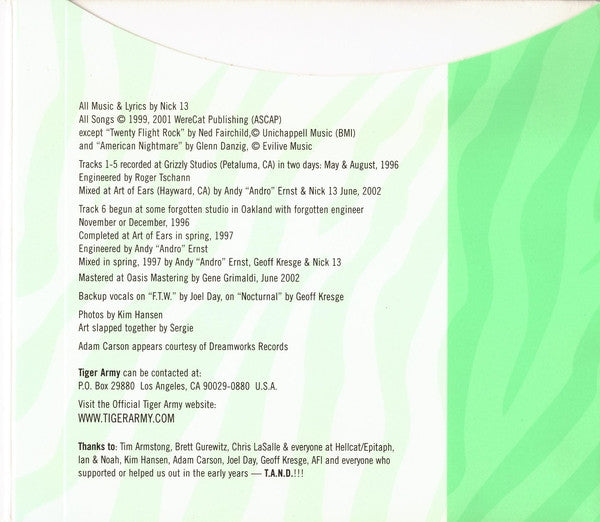 Tiger Army : Early Years EP (CD, EP)