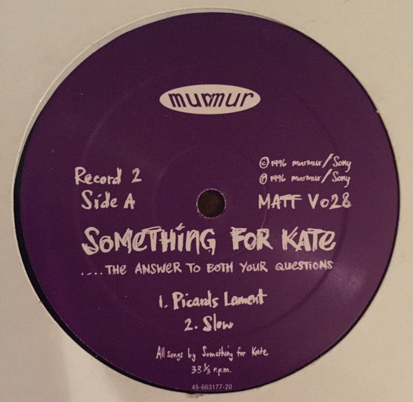 Something For Kate : ....The Answer To Both Your Questions (2x12", Promo)