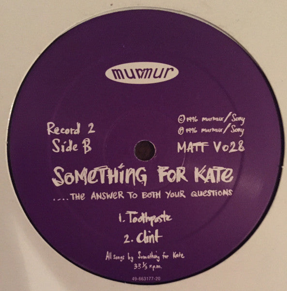 Something For Kate : ....The Answer To Both Your Questions (2x12", Promo)