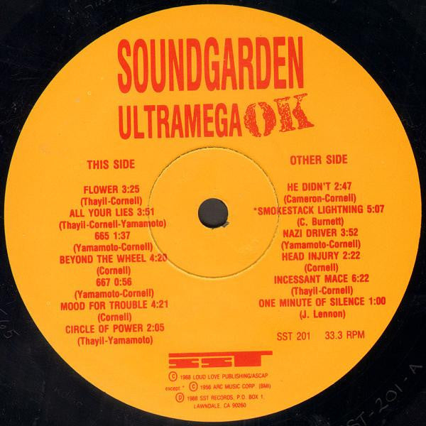 Soundgarden : Ultramega OK (LP, Album, 2 C)