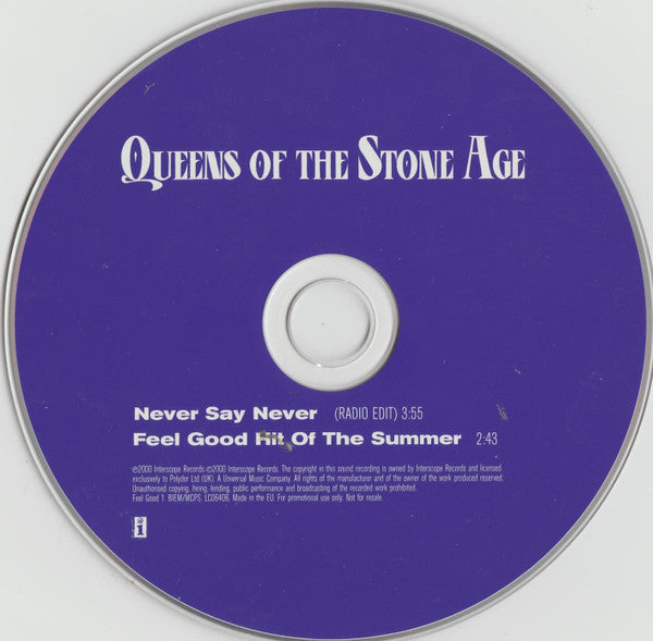 Queens Of The Stone Age : Never Say Never (CD, Single, Promo)