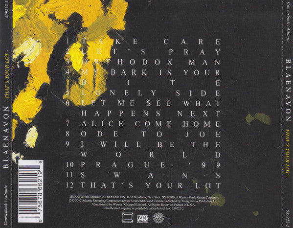 Blaenavon : That's Your Lot (CD, Album)