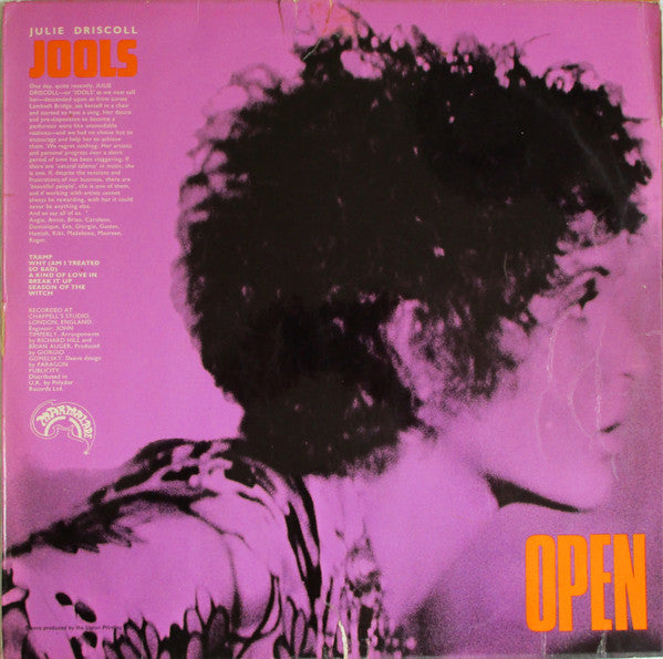 Brian Auger, Julie Driscoll And The Trinity* : Open (LP, Album, Mono, Upt)