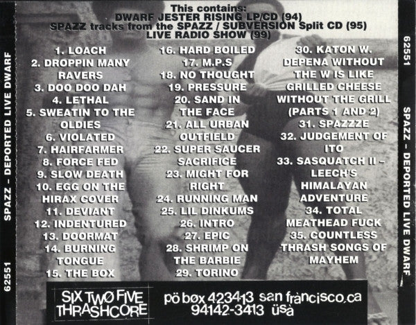 Spazz : Sweatin' II: Deported Live Dwarf (CD, Comp)