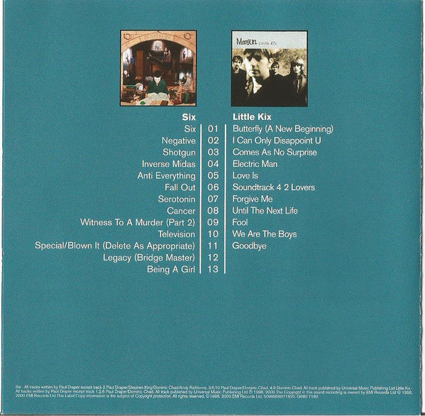 Mansun : Six / Little Kix (2xCD, Album, Comp)