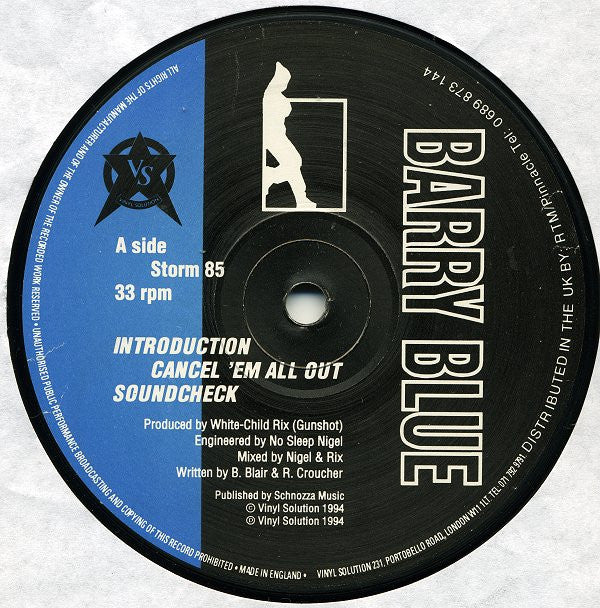 Barry Blue (2) : Cancel 'Em All Out / Soundcheck (12")
