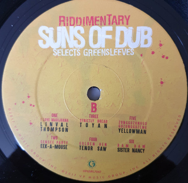 The Suns Of Dub : Suns Of Dub Selects Greensleeves (LP, Comp)