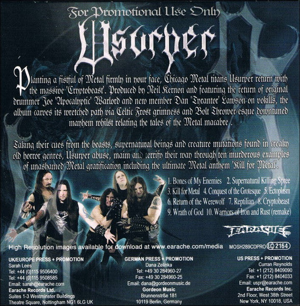 Usurper (2) : Cryptobeast (CD, Album, Promo)