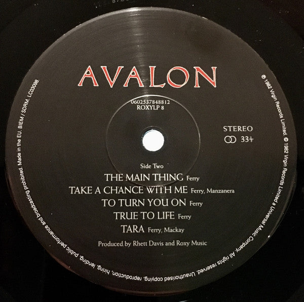 Roxy Music : Avalon (LP, Album, RE, RM, Hal)