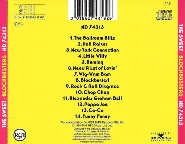 The Sweet : Blockbusters (CD, Comp)
