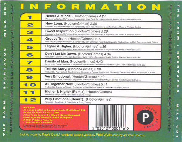 The Farm : Spartacus (CD, Album)