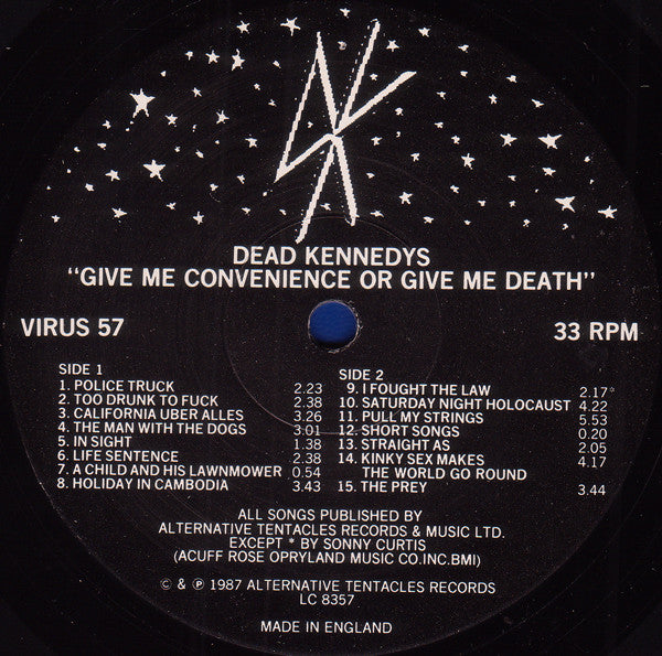 Dead Kennedys : Give Me Convenience Or Give Me Death (LP, Comp + Flexi, 7")