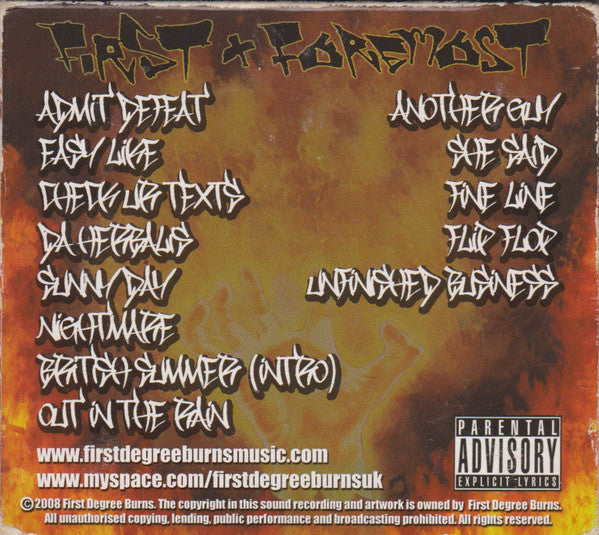 First Degree Burns : First & Foremost (2xCD, Album)