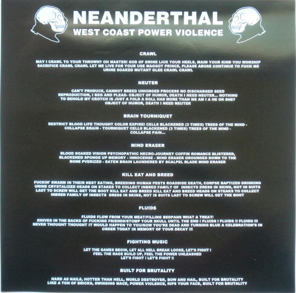 Neanderthal (2) : A History Of Violence (12", S/Sided, Comp, Etch)
