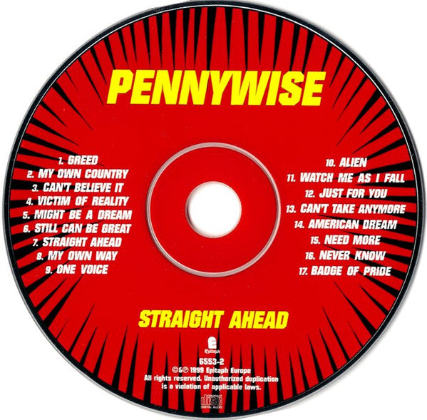 Pennywise : Straight Ahead (CD, Album, RE)