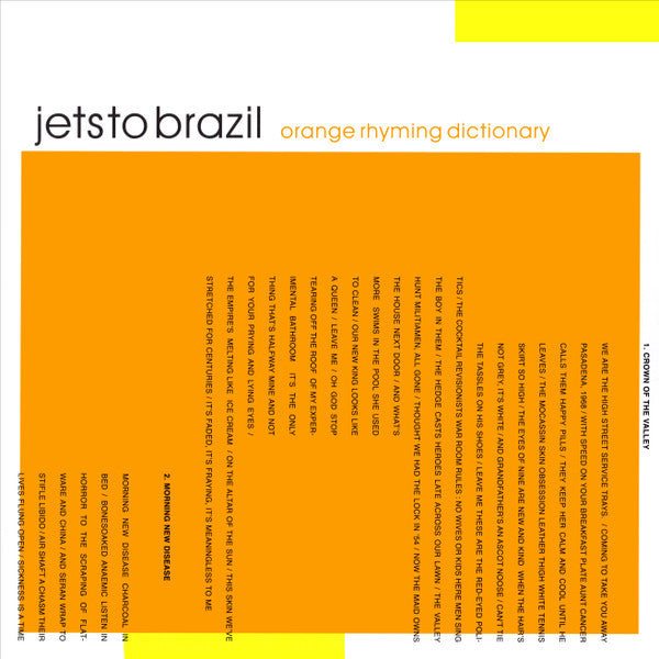 Jets To Brazil : Orange Rhyming Dictionary (2xLP, Album, RE, 180)
