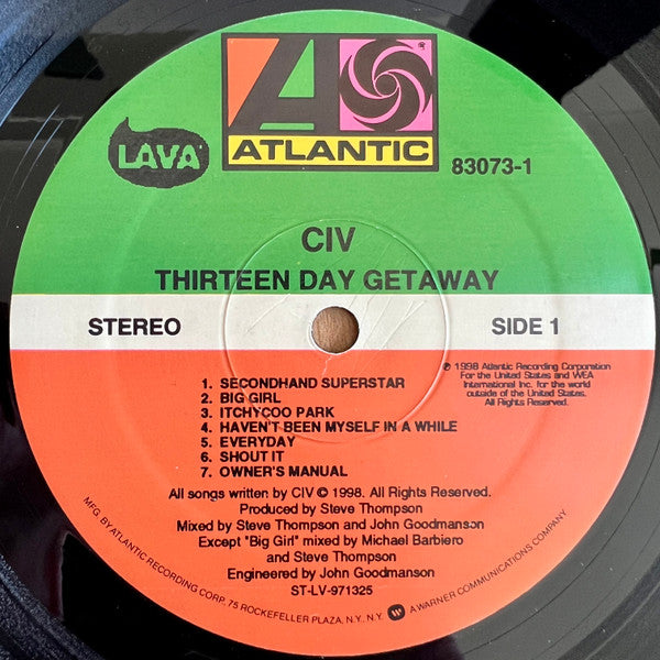 CIV : Thirteen Day Getaway (LP, Album)