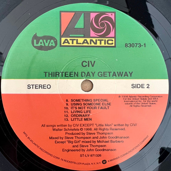 CIV : Thirteen Day Getaway (LP, Album)