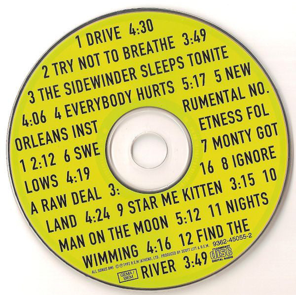 R.E.M. : Automatic For The People (CD, Album, RP)