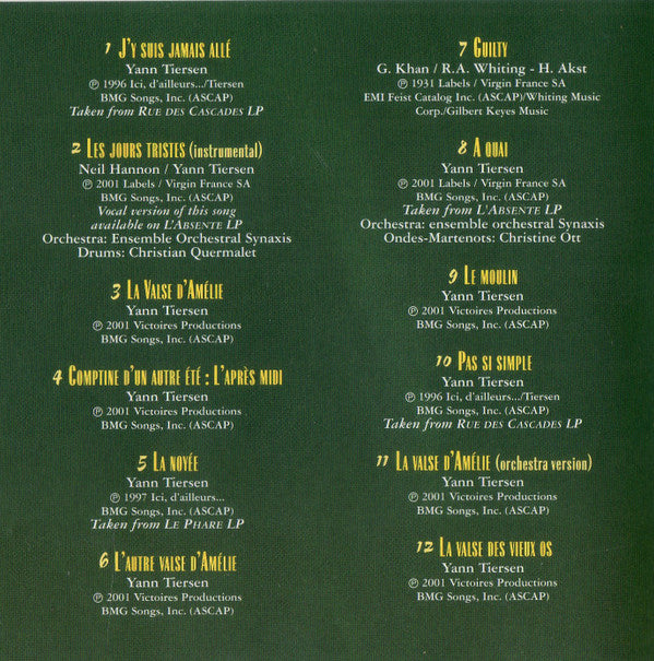 Yann Tiersen : Amelie (CD, Album)