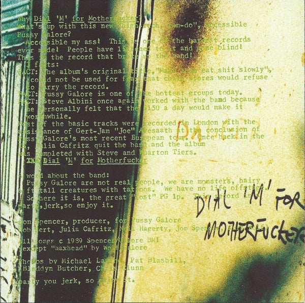 Pussy Galore (2) : Dial 'M' For Motherfucker (CD, Album, RE)