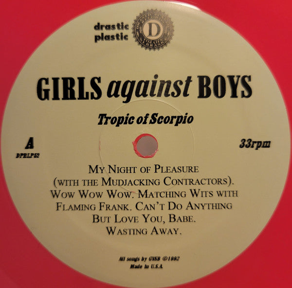 Girls Against Boys : Tropic Of Scorpio (LP, Album, Ltd, RE, Pin)