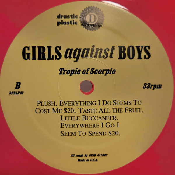 Girls Against Boys : Tropic Of Scorpio (LP, Album, Ltd, RE, Pin)