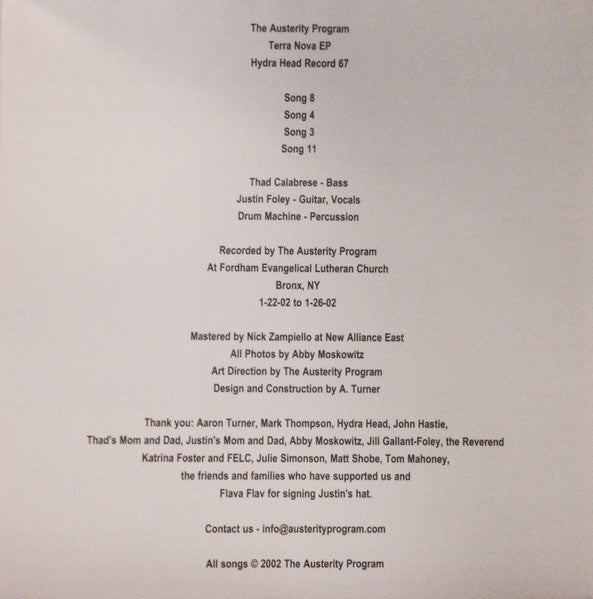 The Austerity Program : Terra Nova EP (CD, EP)