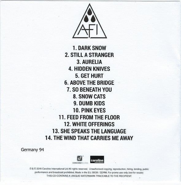 AFI : AFI (The Blood Album) (CDr, Album, Promo)