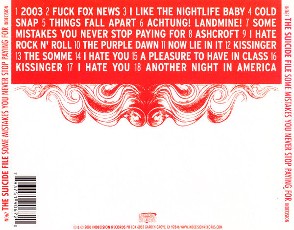 The Suicide File : Some Mistakes You Never Stop Paying For (CD, Comp)