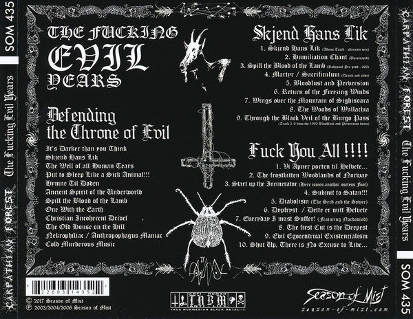 Carpathian Forest : The Fucking Evil Years (Box, Comp + CD, Album, RE + CD, Comp, RE + CD, Alb)