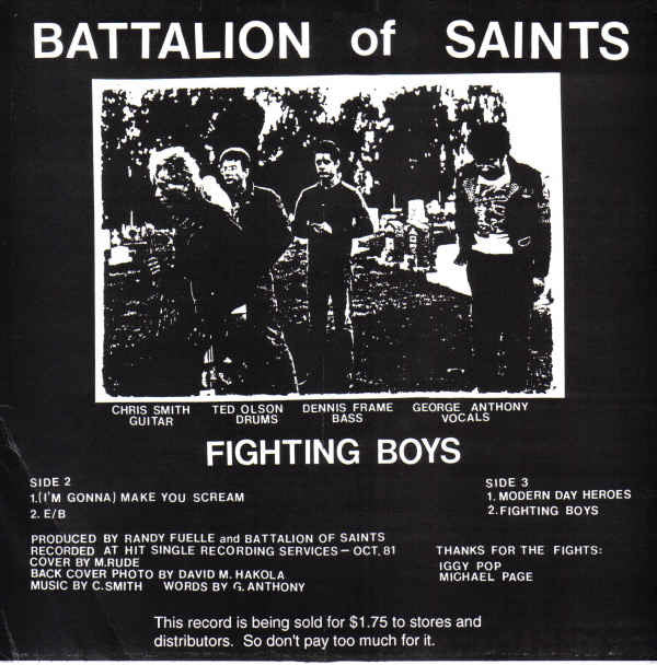 Battalion Of Saints : Fighting Boys (7", EP, Unofficial)