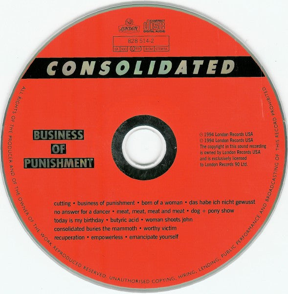 Consolidated : Business Of Punishment (CD, Album)