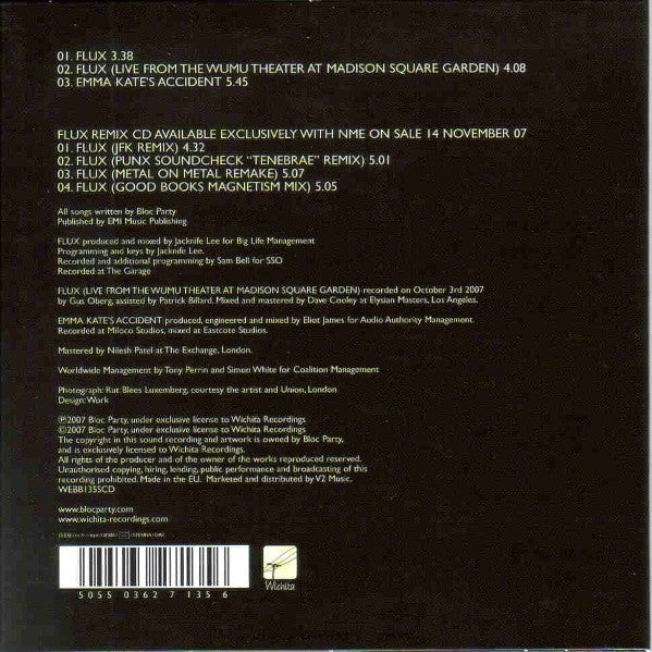 Bloc Party : Flux (Minimax, Single, CD2)