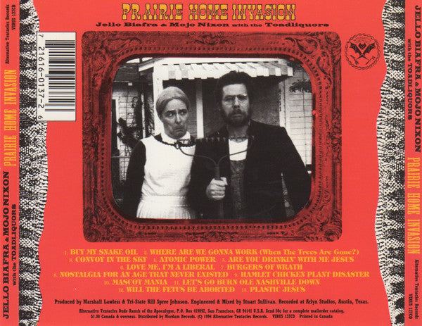 Jello Biafra & Mojo Nixon With The Toadliquors* : Prairie Home Invasion (CD, Album, RE)
