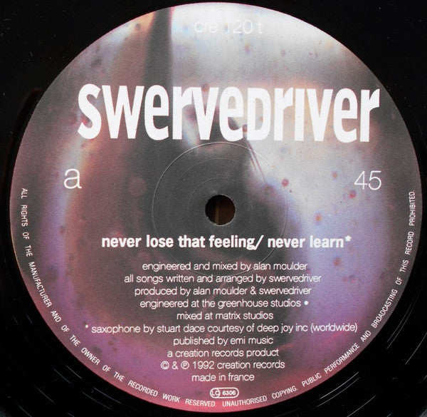 Swervedriver : Never Lose That Feeling (12", Single)