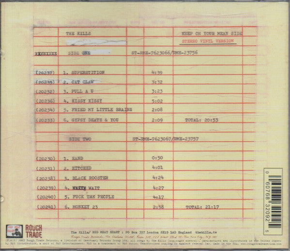 The Kills : Keep On Your Mean Side (CD, Album)