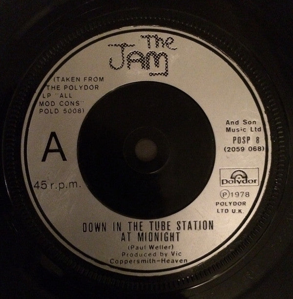 The Jam : Down In The Tube Station At Midnight (7", Single)