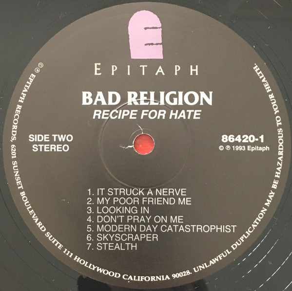 Bad Religion : Recipe For Hate (LP, Album, RE, RP)