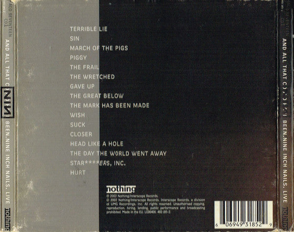 Nine Inch Nails : And All That Could Have Been. Live (CD, Album, Dig)