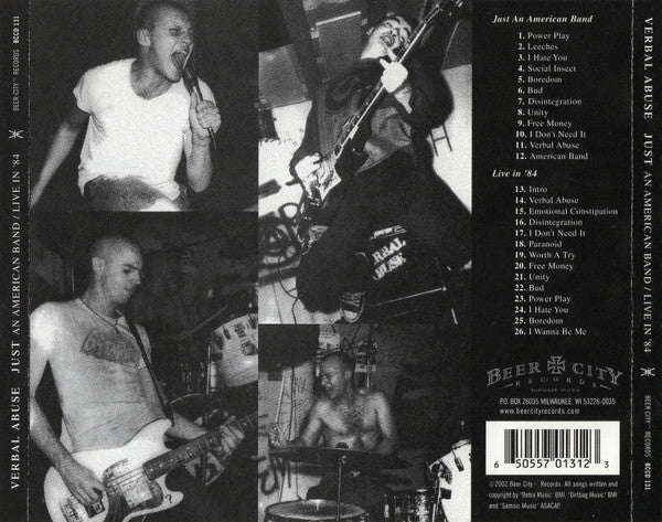 Verbal Abuse : Just An American Band / Live In '84 (CD, Album, RE, RP)