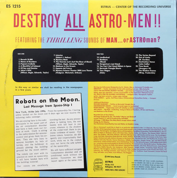 Man Or Astro-Man? : Destroy All Astro-Men!! (LP, Album)