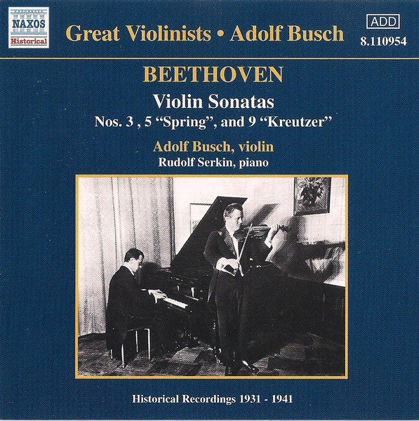 Beethoven*, Adolf Busch, Rudolf Serkin : Violin Sonatas (CD, Comp)