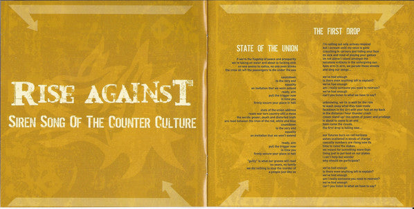 Rise Against : Siren Song Of The Counter Culture (CD, Album)