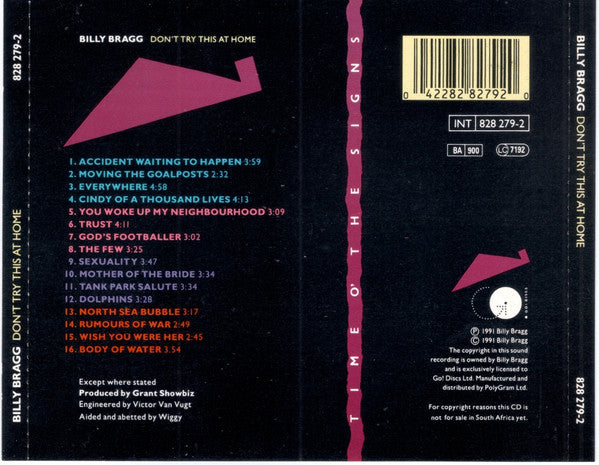 Billy Bragg : Don't Try This At Home (CD, Album)