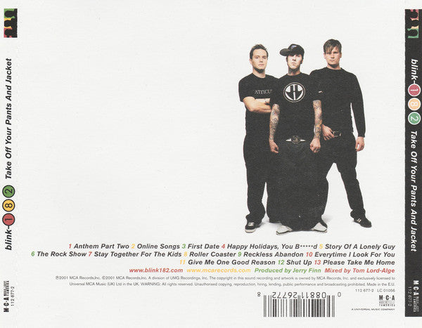 Blink-182 : Take Off Your Pants And Jacket (CD, Album, S/Edition)