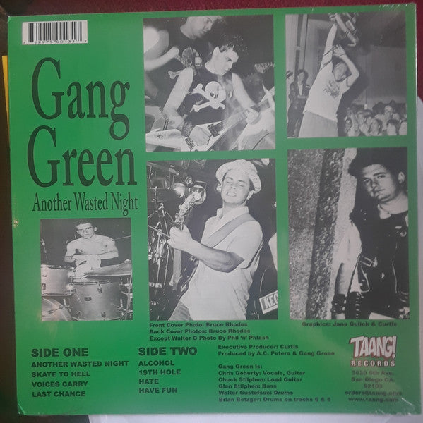 Gang Green : Another Wasted Night (LP, Album, Ltd, RP, Yel)