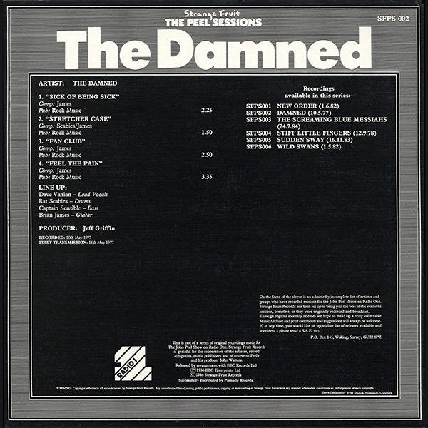 The Damned : The Peel Sessions (12", EP)