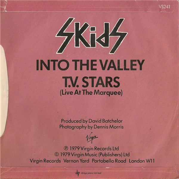 Skids : Into The Valley (7", Single, Whi)